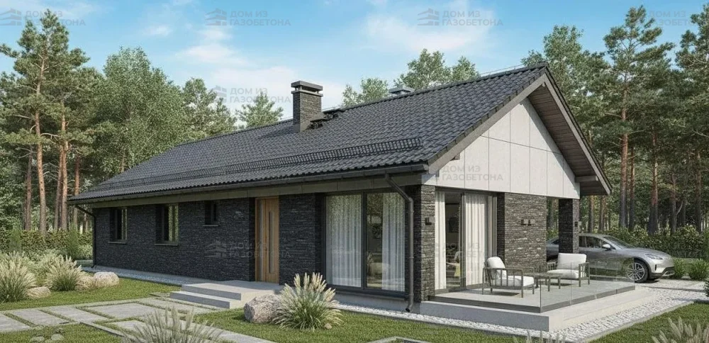 Проект Одноэтажный дом 8 на 19, 114 м2