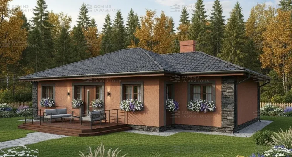 Проект Одноэтажный дом 15 на 10, 117 м2