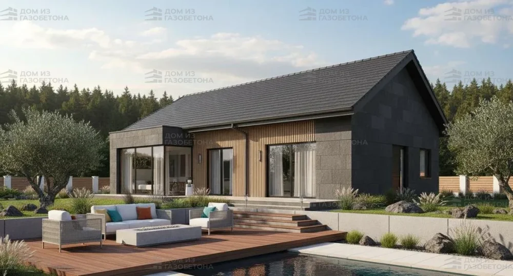 Проект Одноэтажный дом 11 на 15, 128 м2