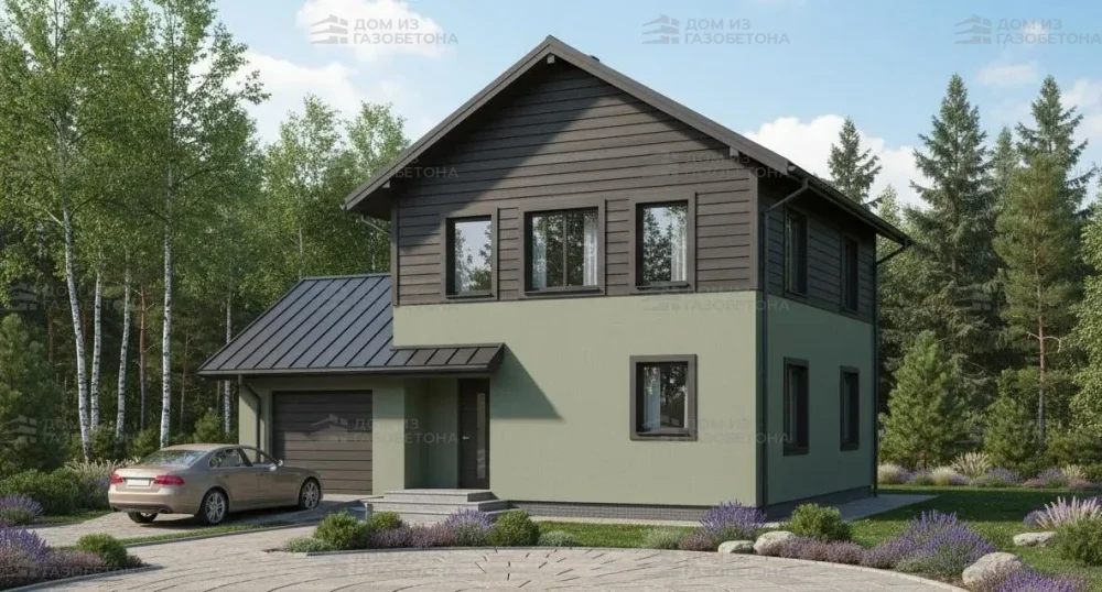 Проект Двухэтажный дом 10 на 10, 132 м2