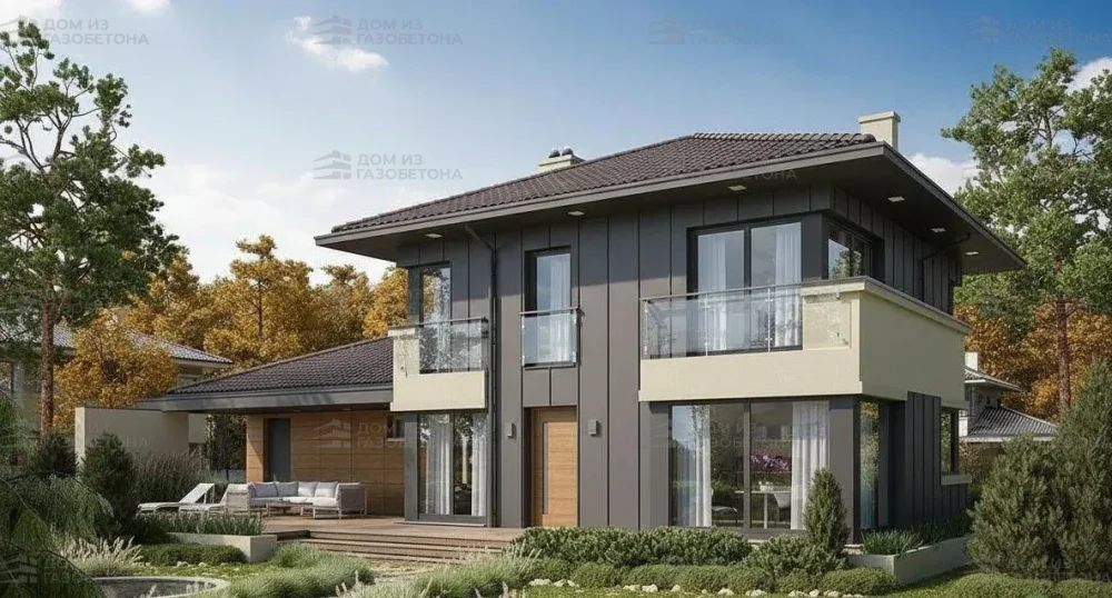 Проект Двухэтажный дом 17 на 13, 175 м2