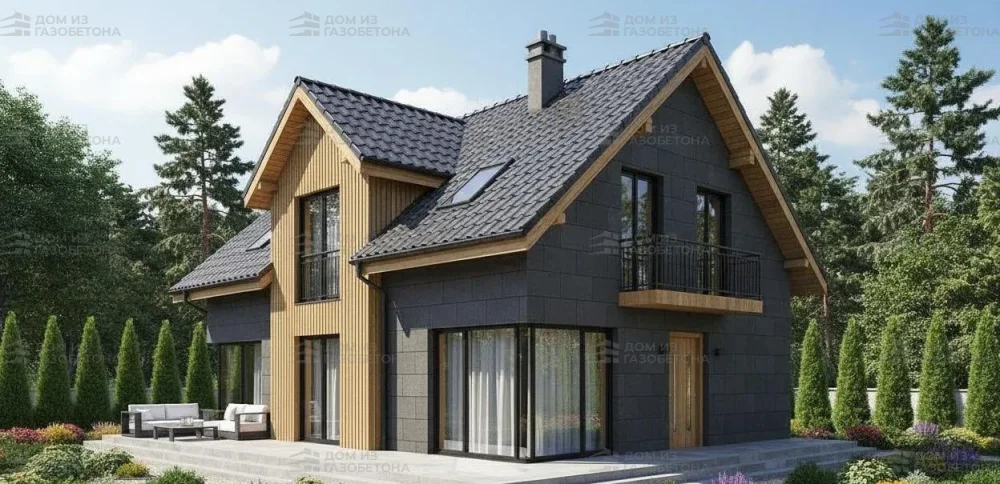 Проект Двухэтажный дом 14 на 10, 181 м2