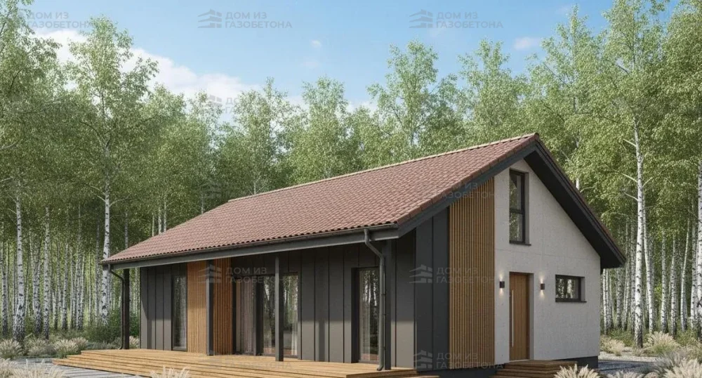 Проект Одноэтажный дом 13 на 13, 95 м2